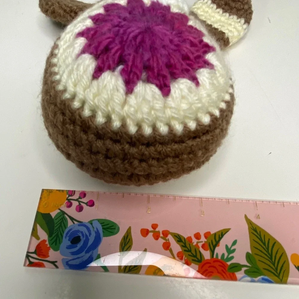 Handmade Crochet Bunny Plush Toy Stuffed Animal Brown White Purple‎ Cute